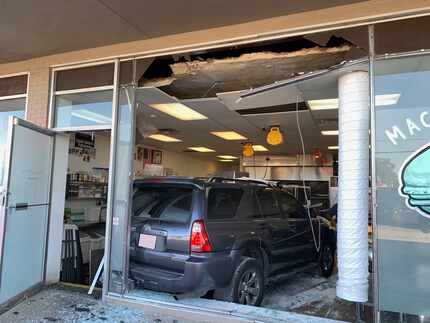 An SUV crashed into Haute Sweets Patisserie on Northwest Highway on Nov. 17, sending three...