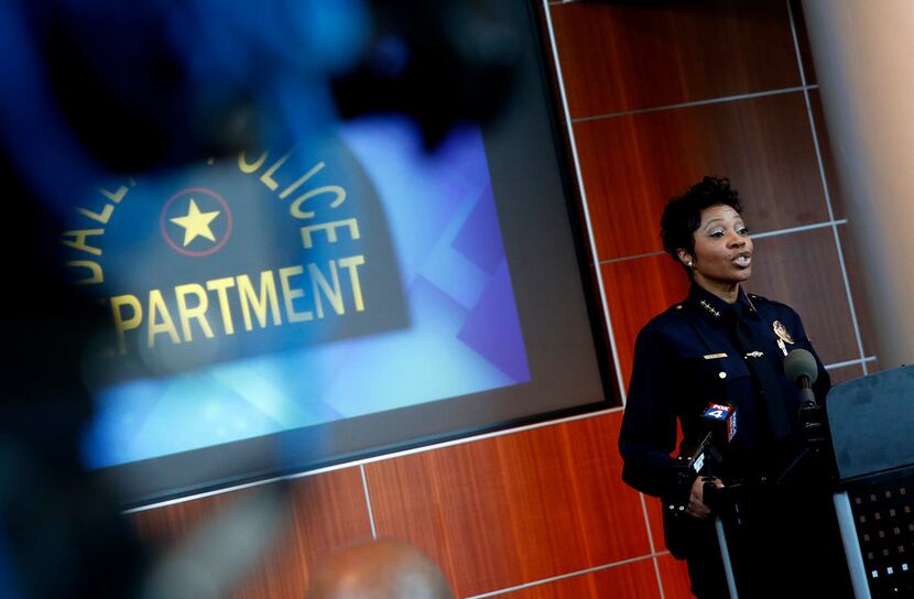 Dallas Police Chief U. Renee Hall spoke about the case at a news conference Thursday at...