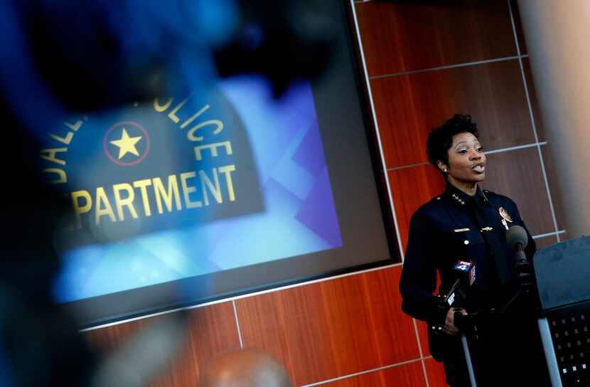 Dallas Police Chief U. Renee Hall spoke about the case at a news conference Thursday at...