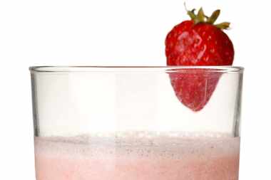 Strawberry-Banana Shake, photographed September 19, 2012. These small serving drinks are for...