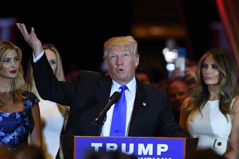  Donald Trump spoke Tuesday night in New York after effectively claiming the Republican...