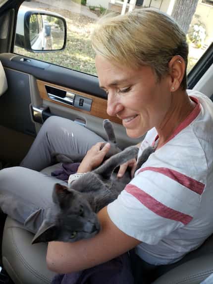 Trish Copenhaver and her cat, Bleu, were reunited earlier this month in Austin.