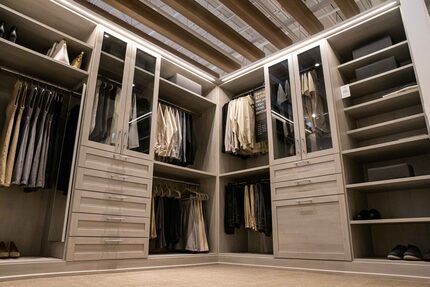 A display of Laren, a custom closet by The Container Store, is shown at Galleria North in...