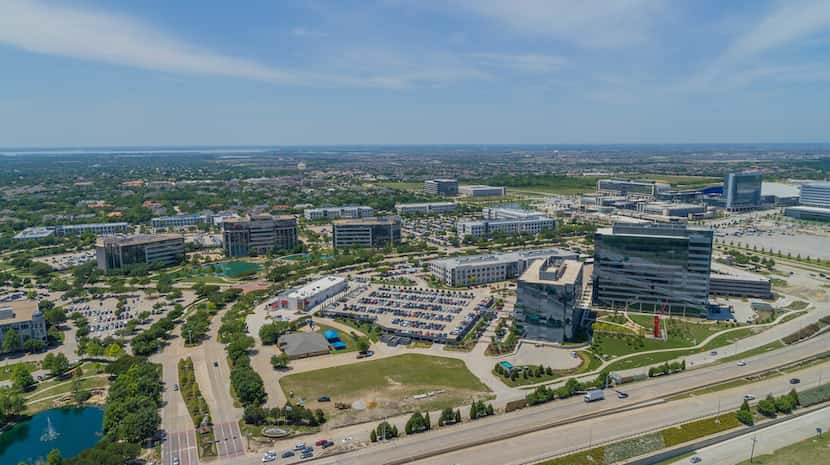 Aerial view of Hall Park in Frisco taken in October 2018. The 17-building office complex  is...