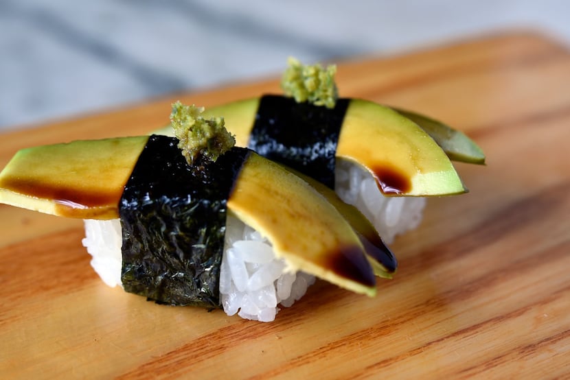 One of Uchi and Uchiba's best bites -- and also one of its least expensive -- is the avocado...