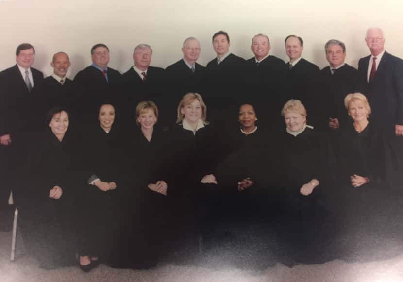 Dallas County's felony court judges circa 2005. Faith Johnson is on the front row, third...