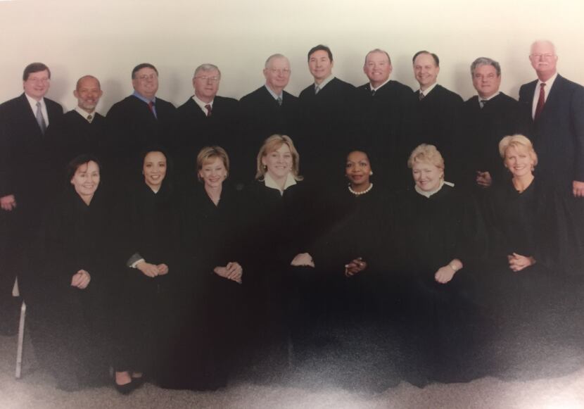 Dallas County's felony court judges circa 2005. Faith Johnson is on the front row, third...