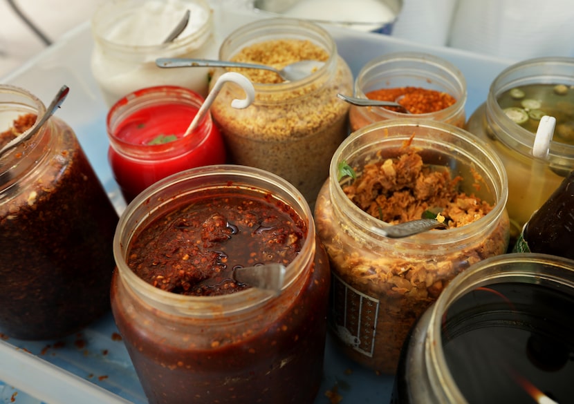 Some of the spices used during the Sunday Thai Food Market at the Thai Buddhist Temple in...