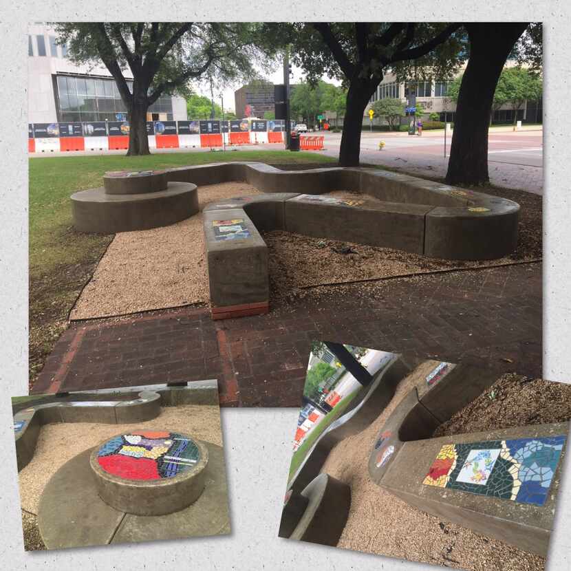  Students at Skyline High School designed and built  concrete and mosaic benches at Ferris...