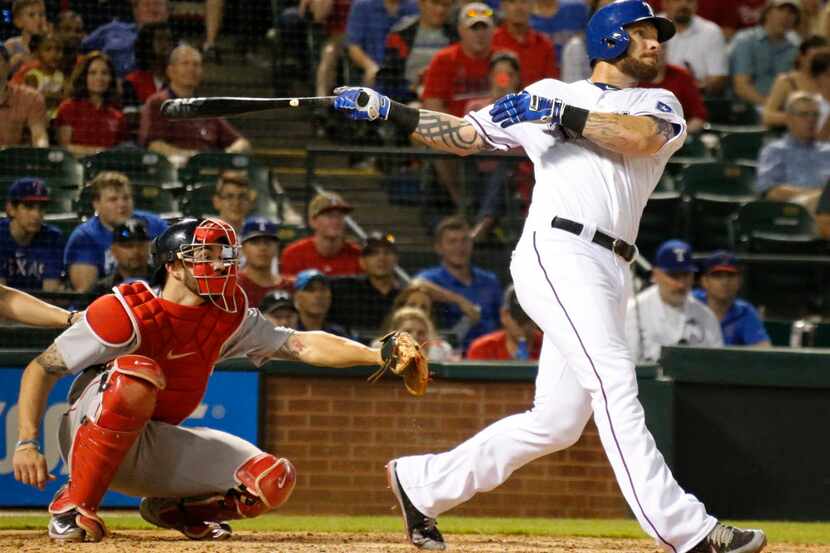Texas Rangers left fielder Josh Hamilton (32) is pictured during the Boston Red Sox vs. the...