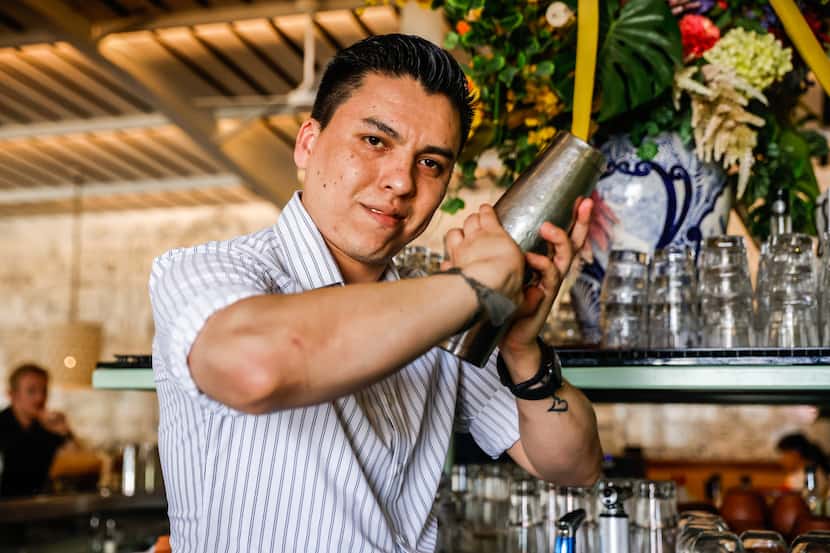Bar manager Carlos Marquez mixes the ingredients for an El Chibolo at José in Dallas.