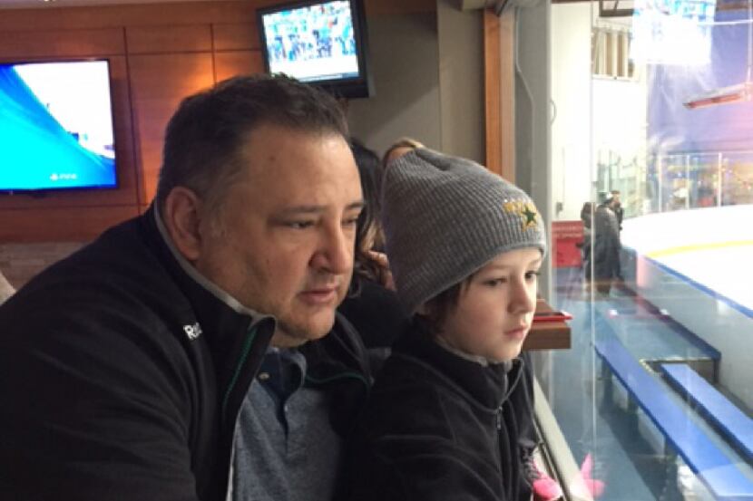 Dallas Stars owner Tom Gaglardi and his son Wilson, shown in an undated photo provided by...