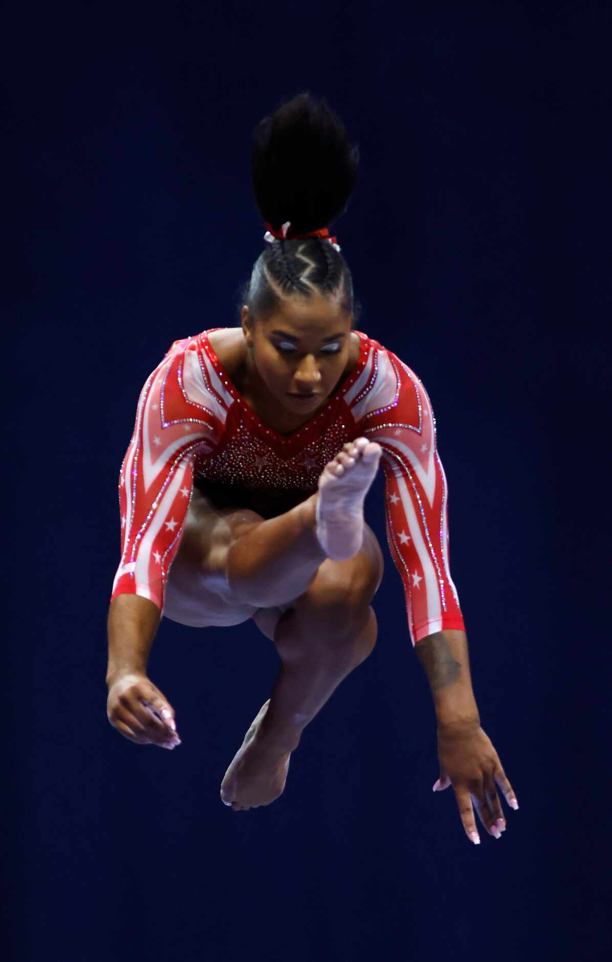 Jordan Chiles competes on the balance beam during day 2 of the women's 2021 U.S. Olympic...