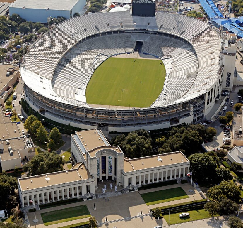 The Hall of State and the Cotton Bowl are just two of the iconic structures at Fair Park....