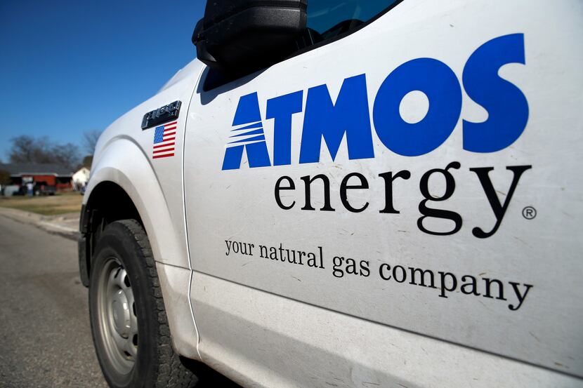 An Atmos Energy gas truck patrols a Dallas neighborhood. 