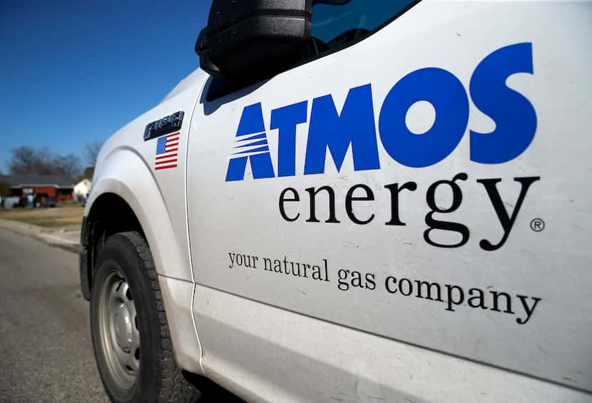 An Atmos Energy gas truck patrols a Dallas neighborhood. 