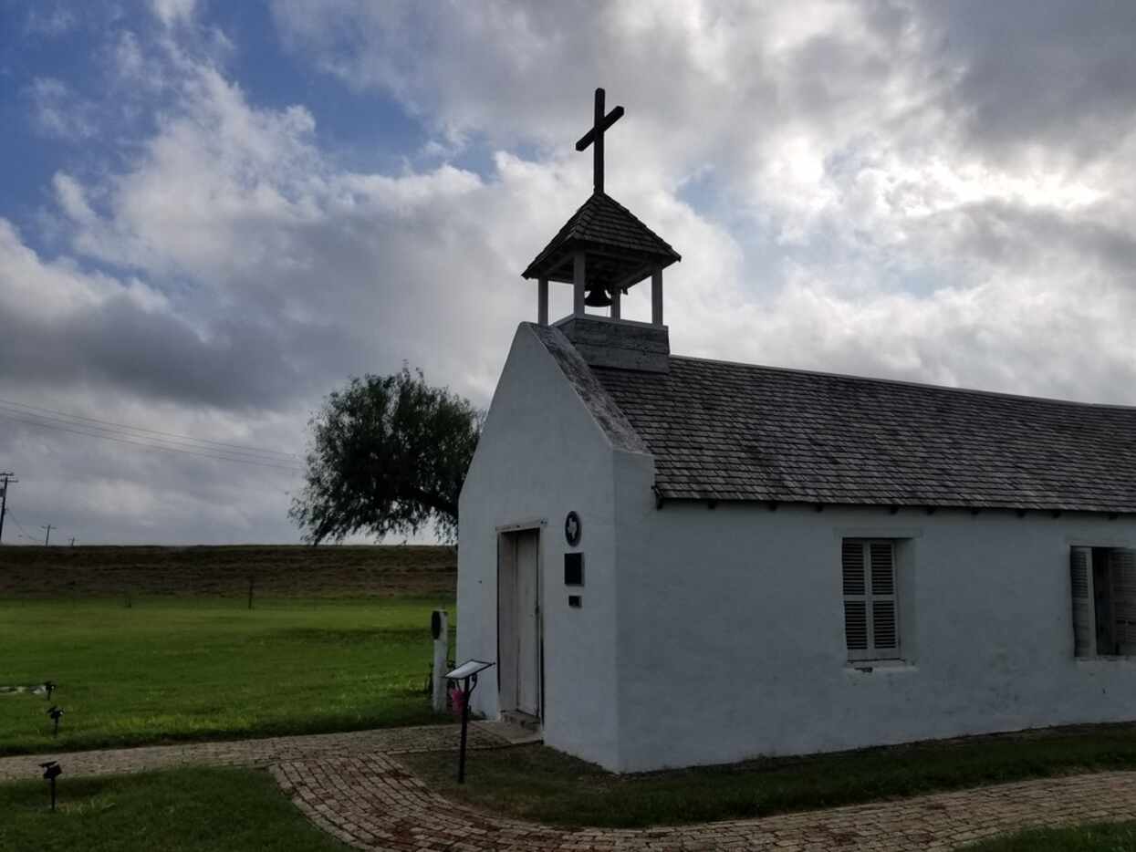 The historic La Lomita Mission in Mission, Texas, built in 1865, sits inside the Rio Grande...