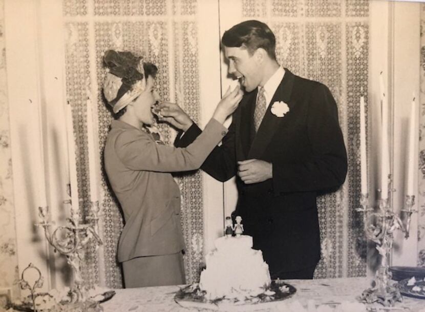 Peggy Wehmeyer's parents Anita and Karl Wehmeyer celebrate  on their wedding day.
