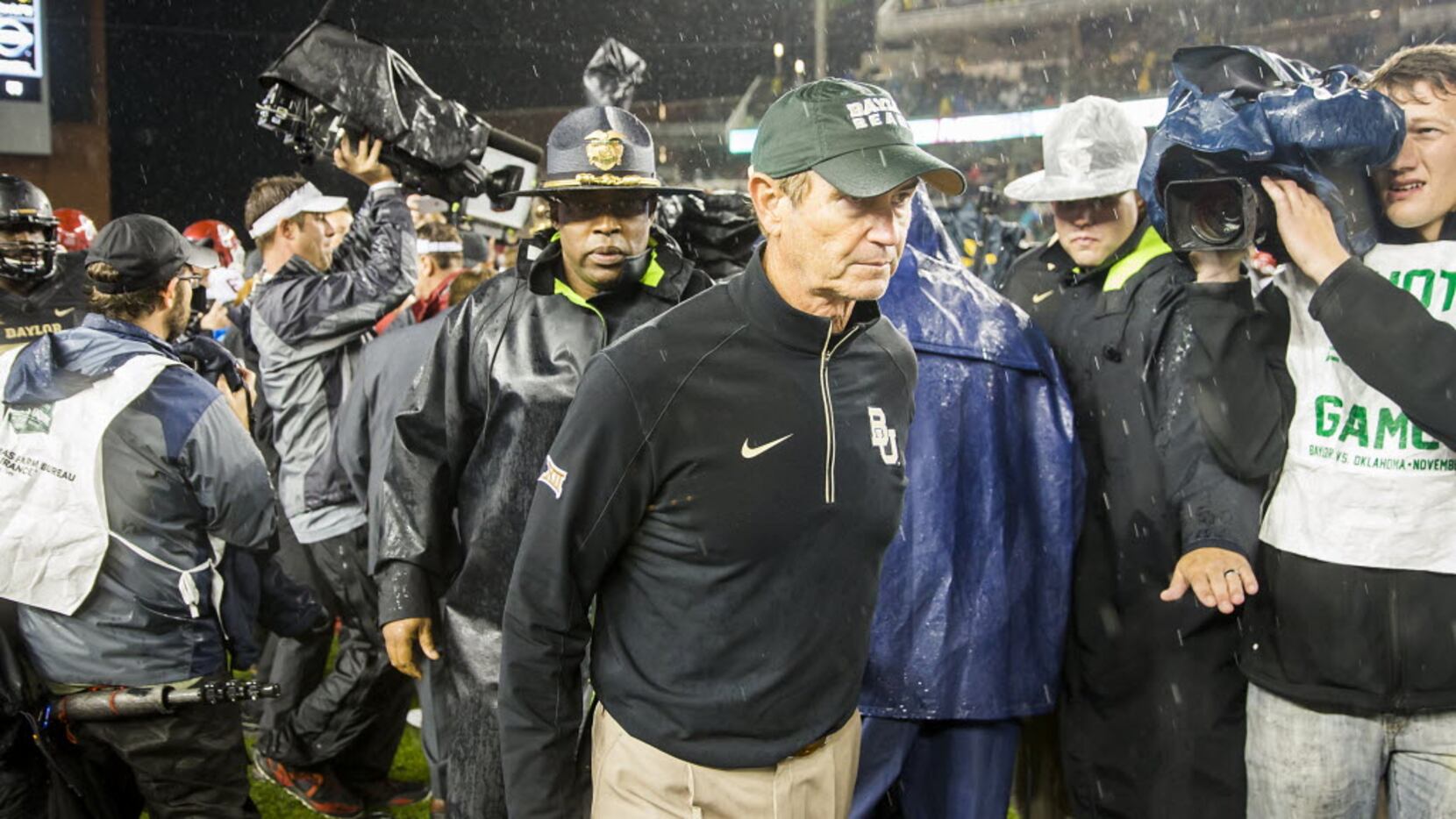Baylor Bears head coach Art Briles walks off the field after a 44-34 loss to Oklahoma in an...