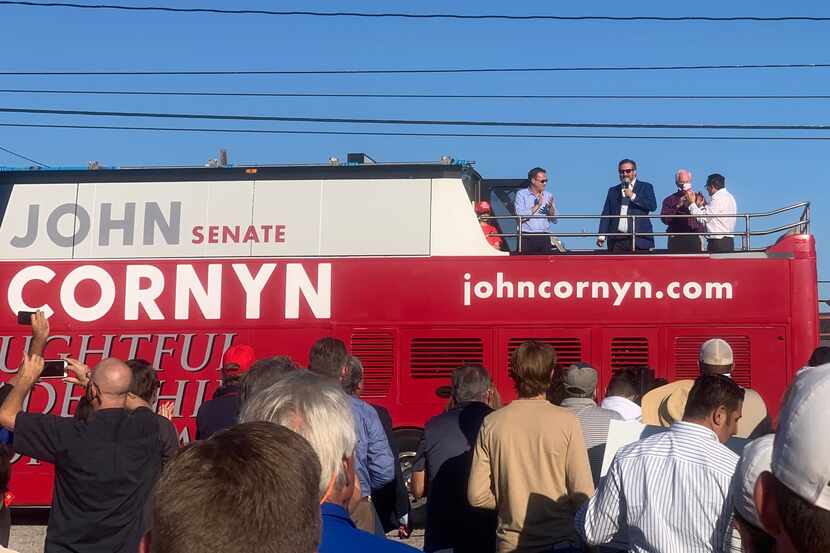 Sen. Ted Cruz stumps for Sen. John Cornyn in Victoria, Texas, on Monday, Nov. 2, 2020.