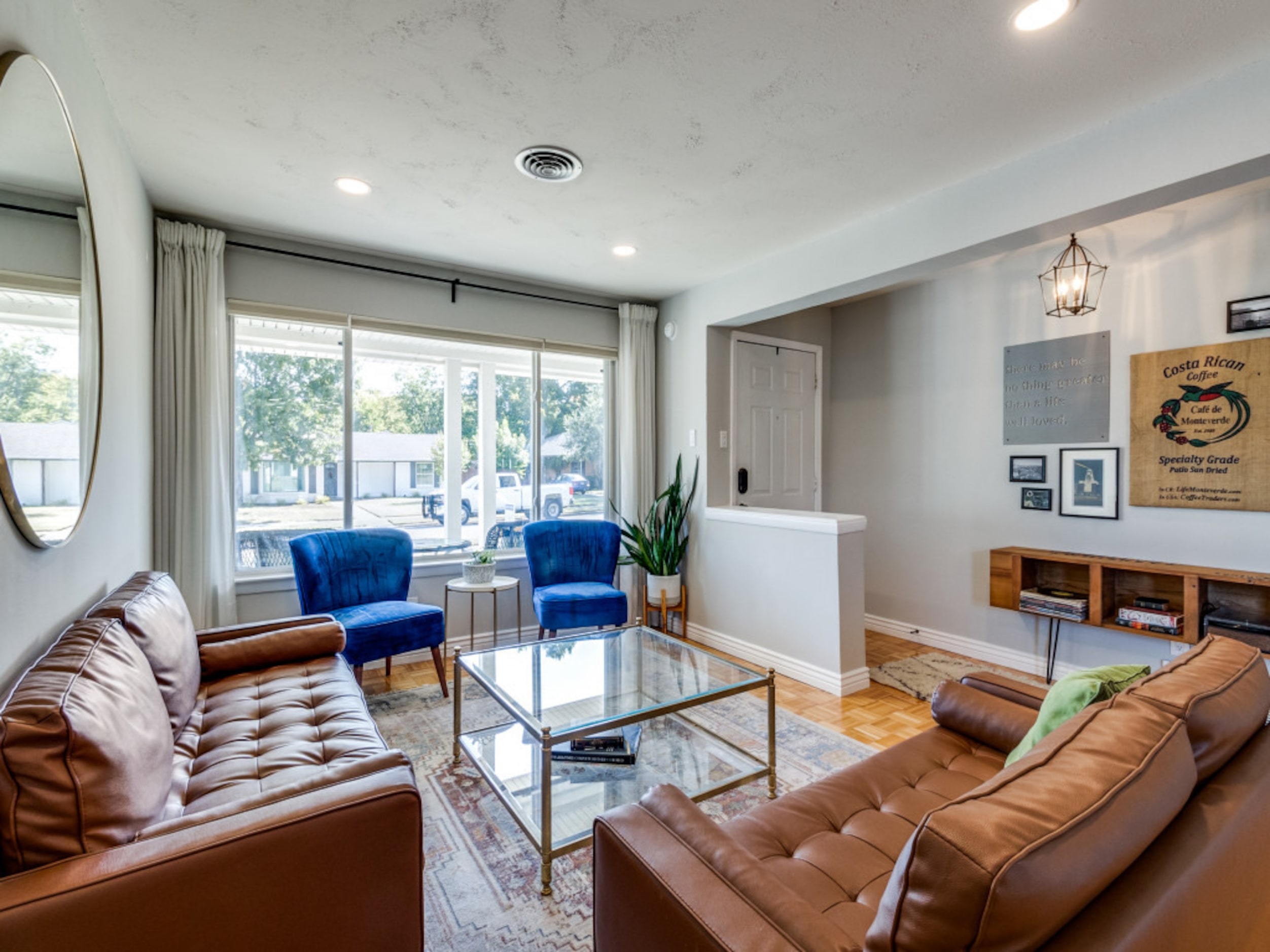 The front door opens into the living room.