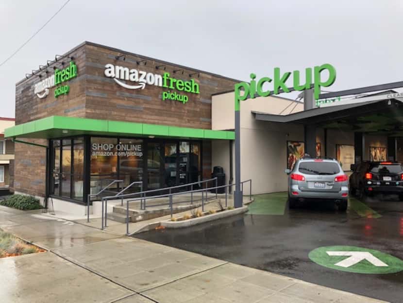 AmazonFresh usually delivers groceries, but in this experiment, drivers can come here and...