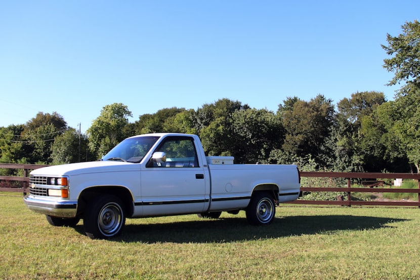 My grandfather's pride and joy was a white 1989 Chevy pickup. 