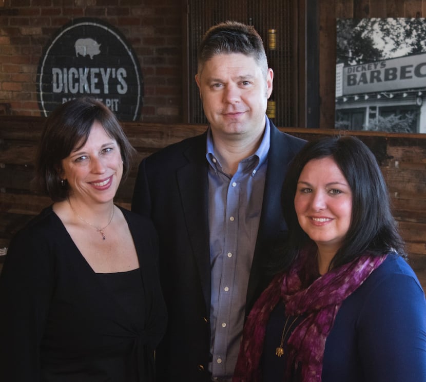 Renee Roozen (left), brand president of Dickey's Barbecue Restaurants Inc.; Roland Dickey...