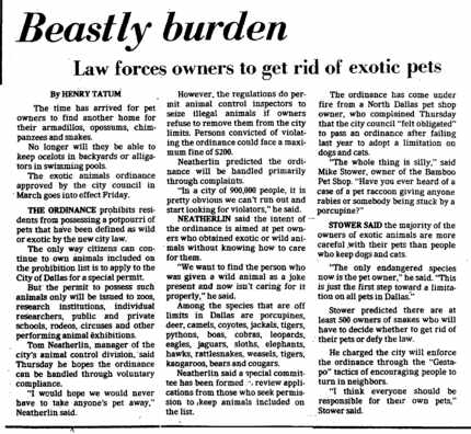 Article by Henry Tatum published in The Dallas Morning News on Sept. 29, 1978.