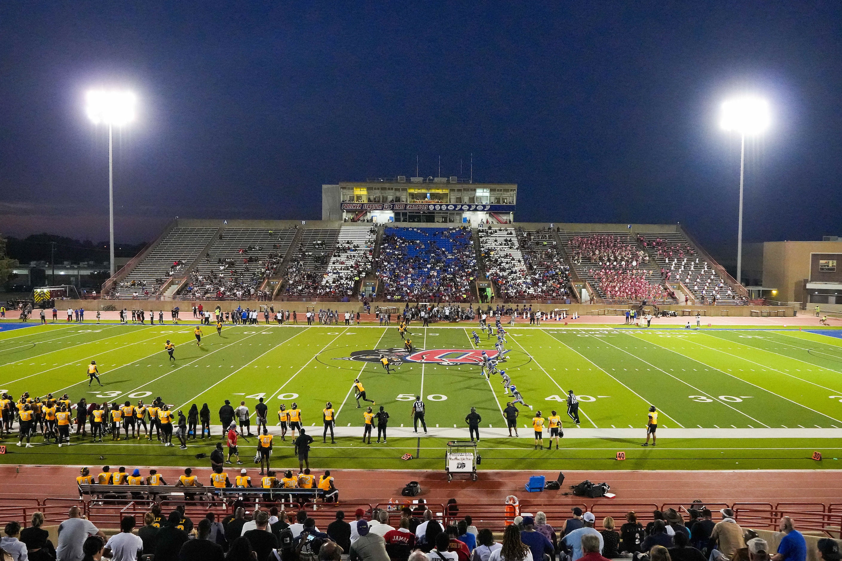 Duncanville kicks off to St. Frances Academy during the second half of a high school...