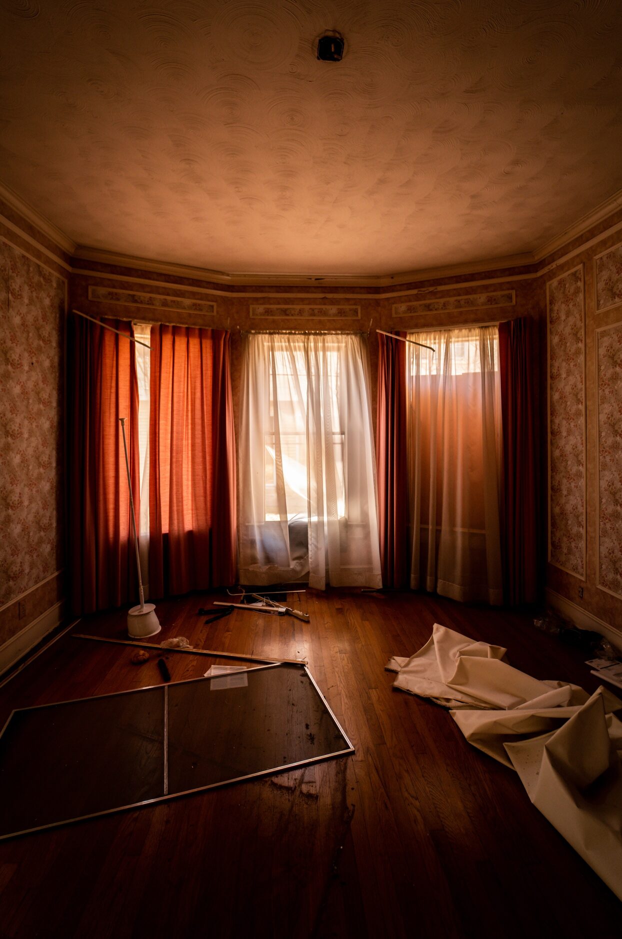 The interior of an abandoned house in Bishop Arts District.