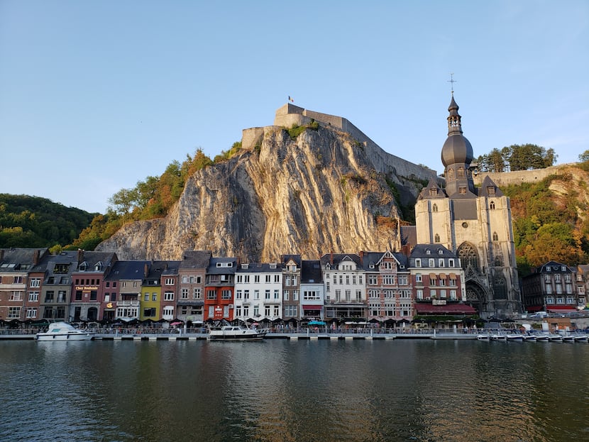 Dinant has a picturesque setting on the Meuse River, in the shadow of its 200-year-old...