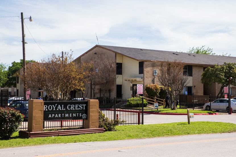 Royal Crest Apartments on April 15, 2019 in the 3500 block of Wilhurt Avenue in Dallas.