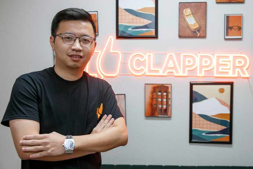 Clapper CEO Edison Chen pictured at the Clapper offices on Friday, April 7, 2023 in...