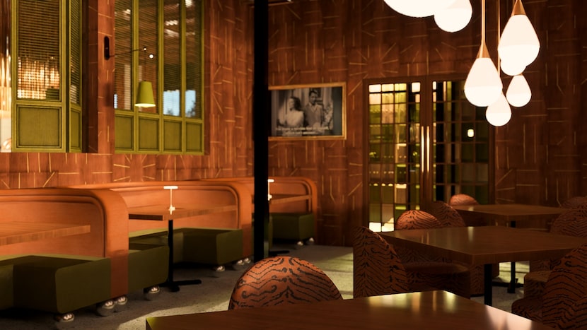 A rendering of the dining room of The Mont, a new upscale restaurant coming to Fort Worth.