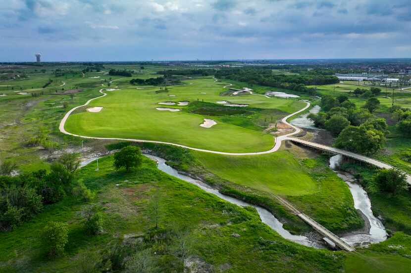 Aerial view the new Fields Ranch West golf course at PGA of America in Frisco on Tuesday,...