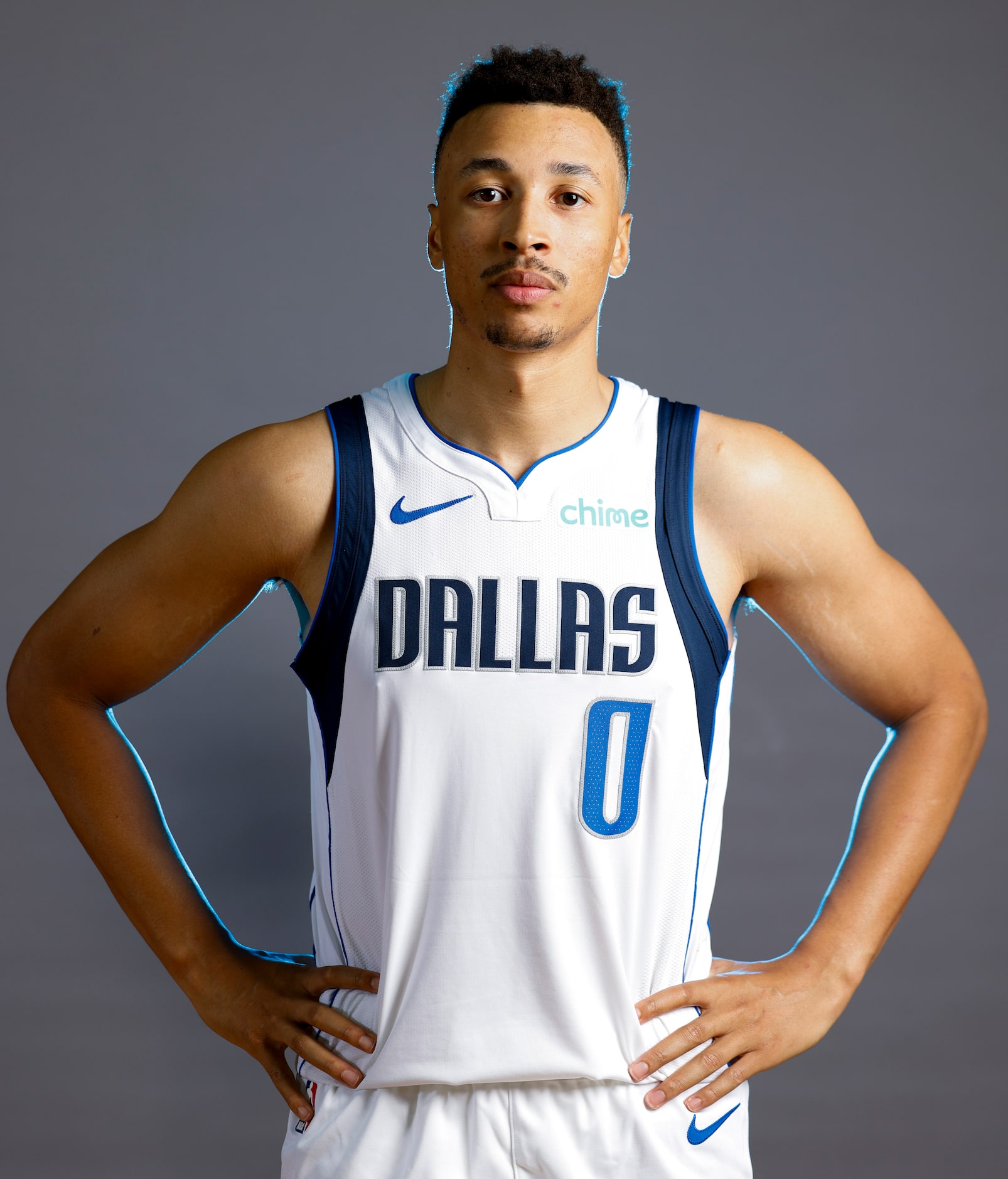 Dallas Mavericks’ Dante Exum poses for a photo during the media day on Friday, Sept. 29,...