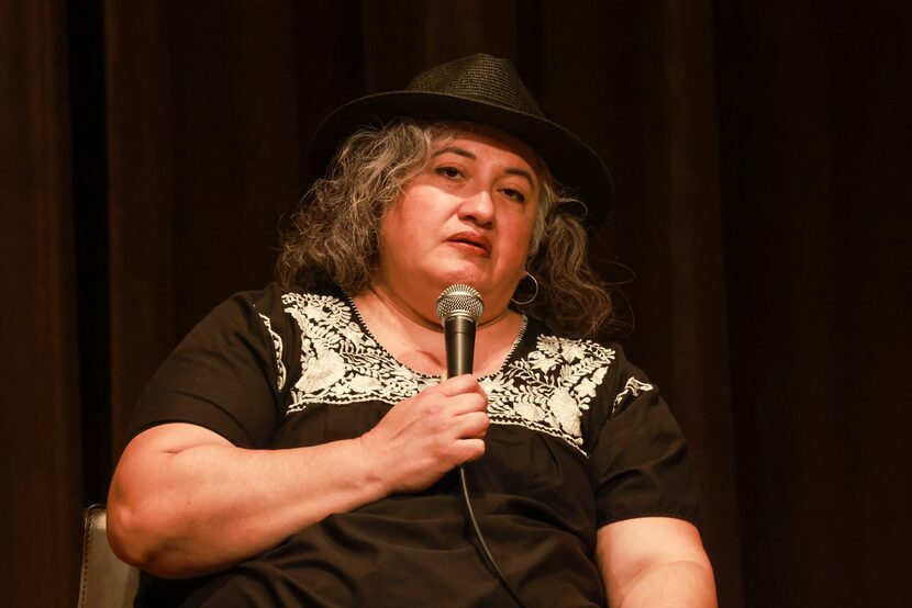 Ofelia Faz-Garza talks during a panel discussion at the Dallas Museum of Art. 