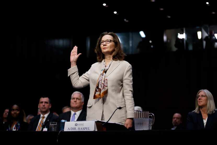 Gina Haspel, the Trump administration's nominee to lead the CIA, is sworn in for testimony...