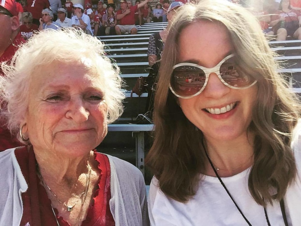 Nancy McCall (left), Nanette Light's grandmother, poses for a selfie with Light at the...