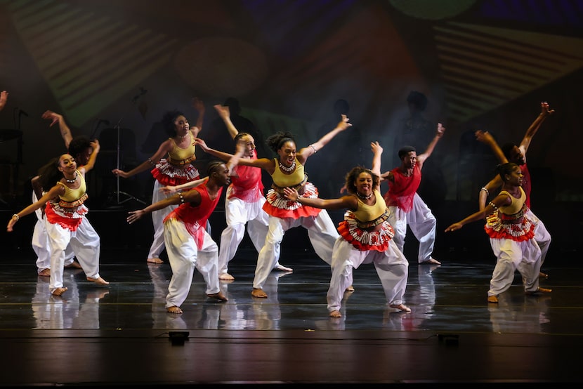 The Dallas Black Dance Theatre and DBDT: Encore! companies dance during the DanceAfrica!...