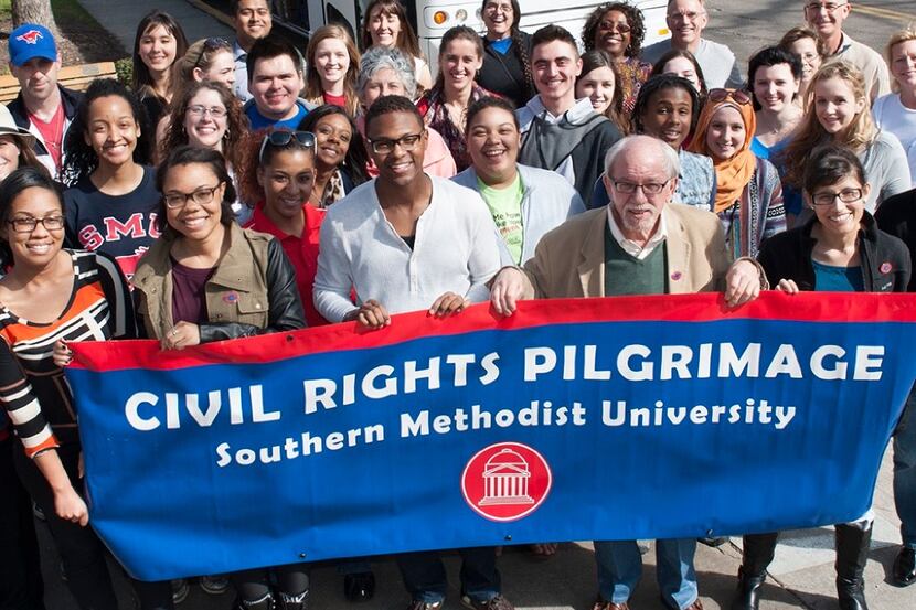 SMU ProfessorDennis Simon and one of his Civil Rights Pilgrimage tours.