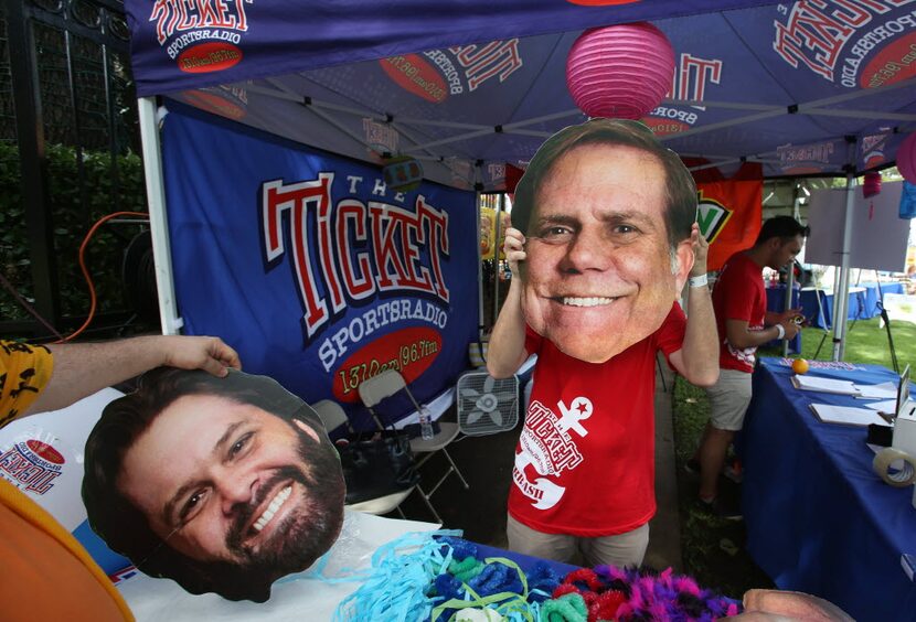 A file photo of large head shots of The Ticket personalities Gordon Keith (left) and George...