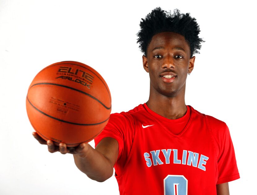 Skyline's Marcus Garrett poses for a portrait in the The Dallas Morning News studio in...