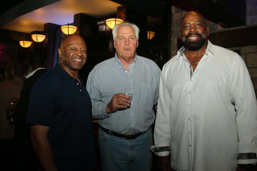 Former Dallas Cowboys Timmy Newsome, John Dutton and Ed Too Tall Jones at the Taste of the...