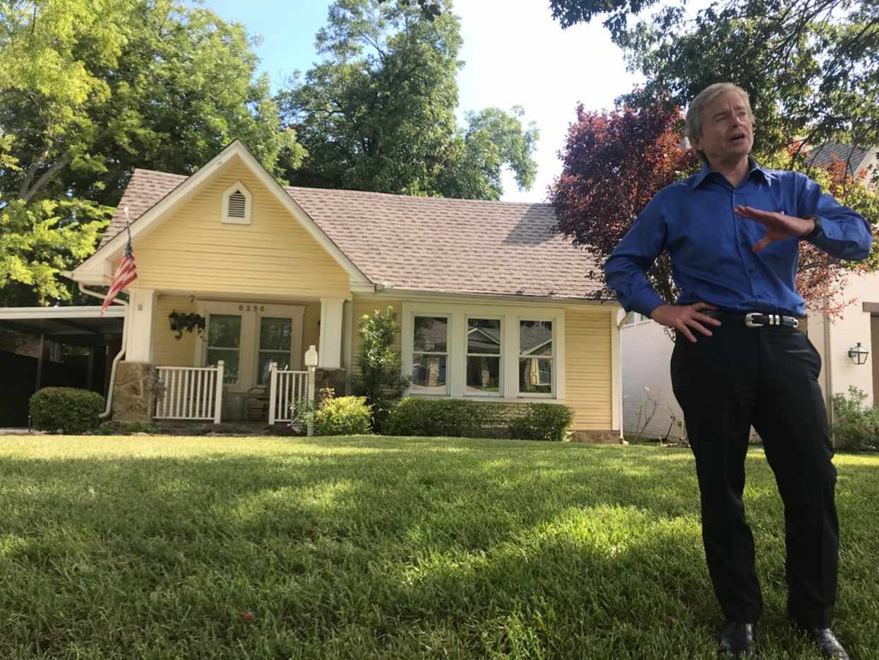 Texas Sen. Don Huffines stands outside of the home where his grandparents once lived in...