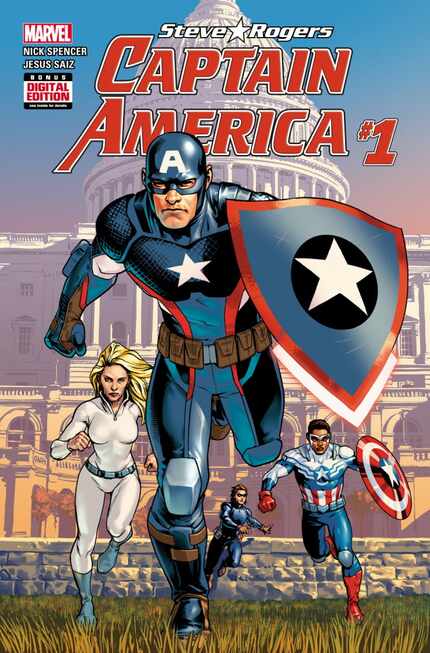 This image released by Marvel Comics shows "Captain America: Steve Rogers #1" comic book by...