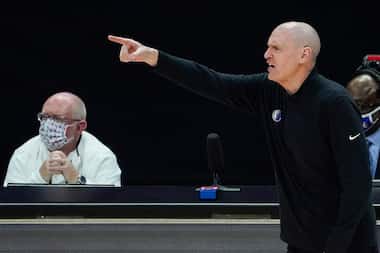 Dallas Mavericks head coach Rick Carlisle directs his team during the third quarter of an...