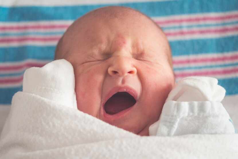 Baby yawning