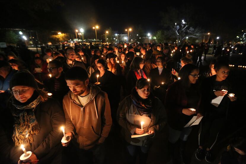 About 200 Baylor students and alumni gathered Monday for a candlelight vigil, march and...